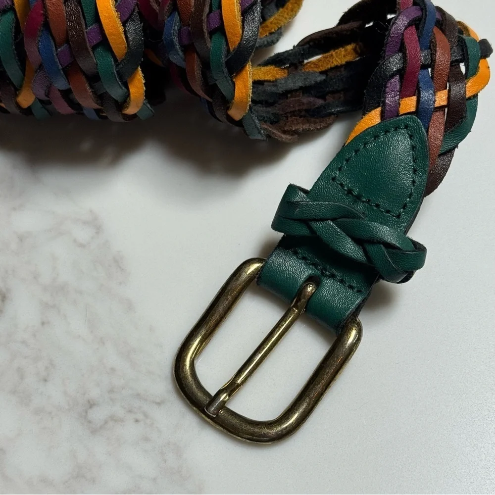 Capezia // multi leather braided belt size medium asc1